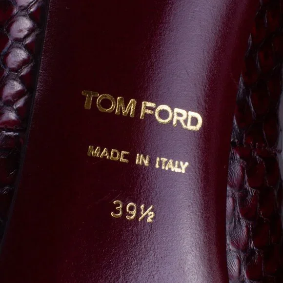 TOM FORD dark red python leather stiletto heel shoes - Picture 6 of 8